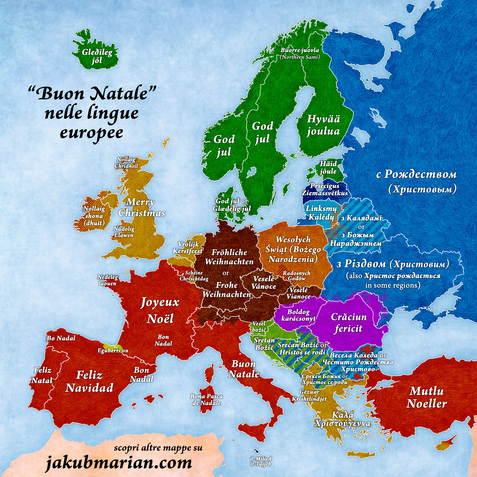Buon natale nelle lingue europee